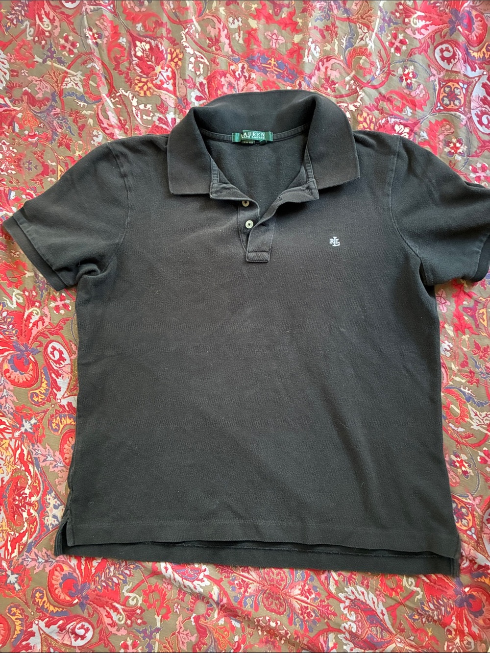 Ralph Lauren Black Polo with Small RL Chest Logo